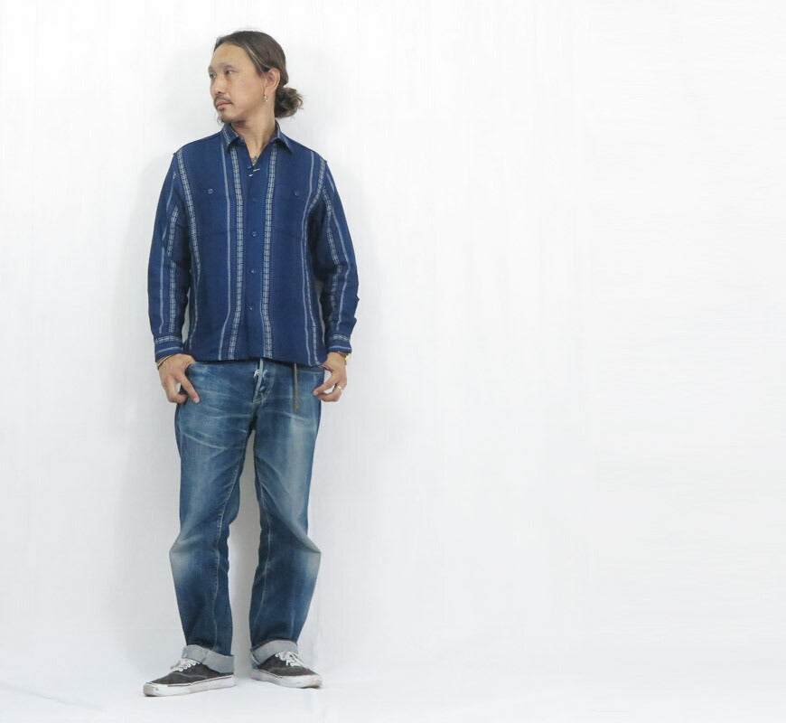 シュガーケーン SUGAR CANE 長袖 ネイティブアメリカン ワーク シャツ NATIVE AMERICAN INDIGO DOBBY WORK SHIRT SC29579