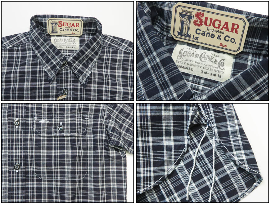 シュガーケーン SUGAR CANE 長袖 インディゴチェック ワークシャツ FICTION ROMANCE 4oz. INDIGO CHECK WORK SHIRT  SC29672 【2026年春夏新作】
