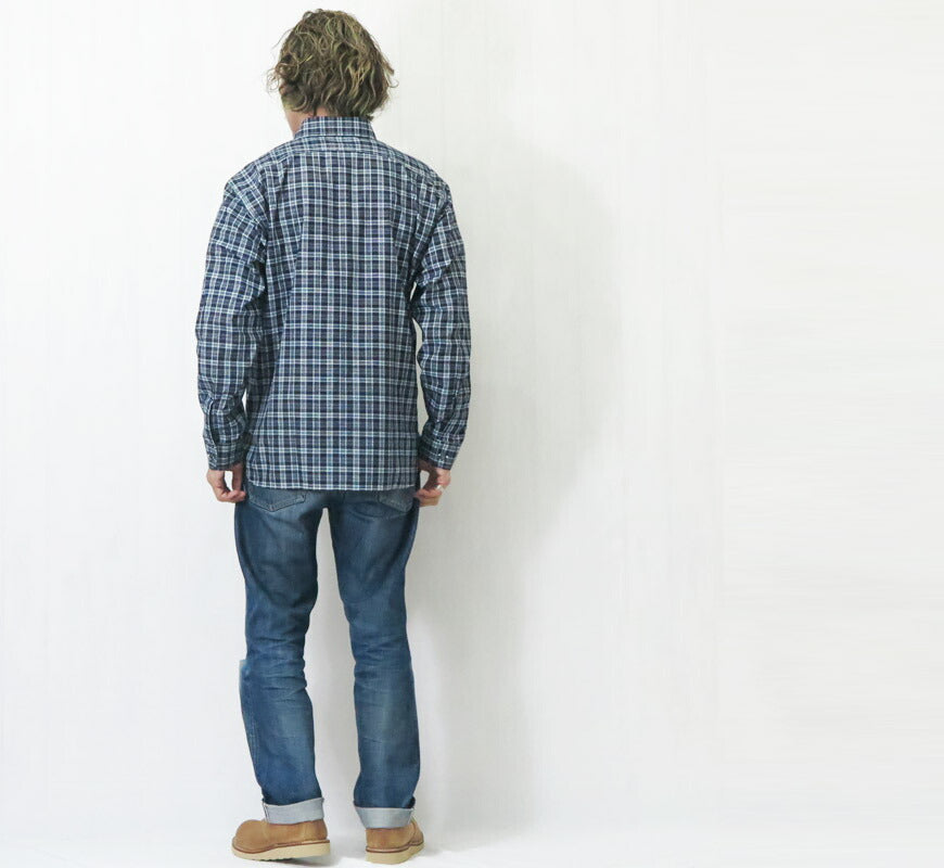 シュガーケーン SUGAR CANE 長袖 インディゴチェック ワークシャツ FICTION ROMANCE 4oz. INDIGO CHECK WORK SHIRT  SC29672 【2026年春夏新作】
