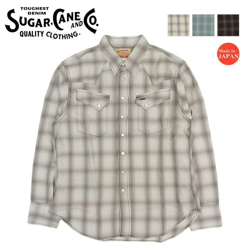 シュガーケーン SUGAR CANE 長袖 テンセルオンブレーチェック ウエスタンシャツ OMBRE CHECK WESTERN SHIRT  SC29688 【2026年春夏新作】