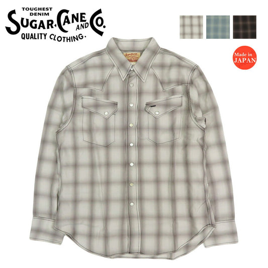 シュガーケーン SUGAR CANE 長袖 テンセルオンブレーチェック ウエスタンシャツ OMBRE CHECK WESTERN SHIRT  SC29688 【2026年春夏新作】