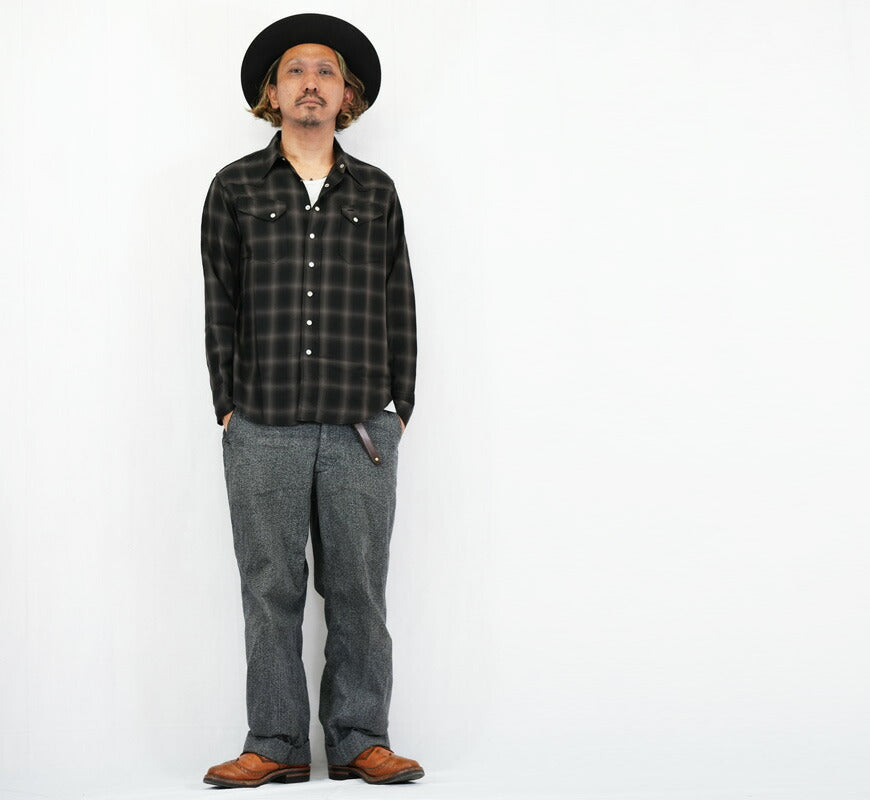 シュガーケーン SUGAR CANE 長袖 テンセルオンブレーチェック ウエスタンシャツ OMBRE CHECK WESTERN SHIRT  SC29688 【2026年春夏新作】