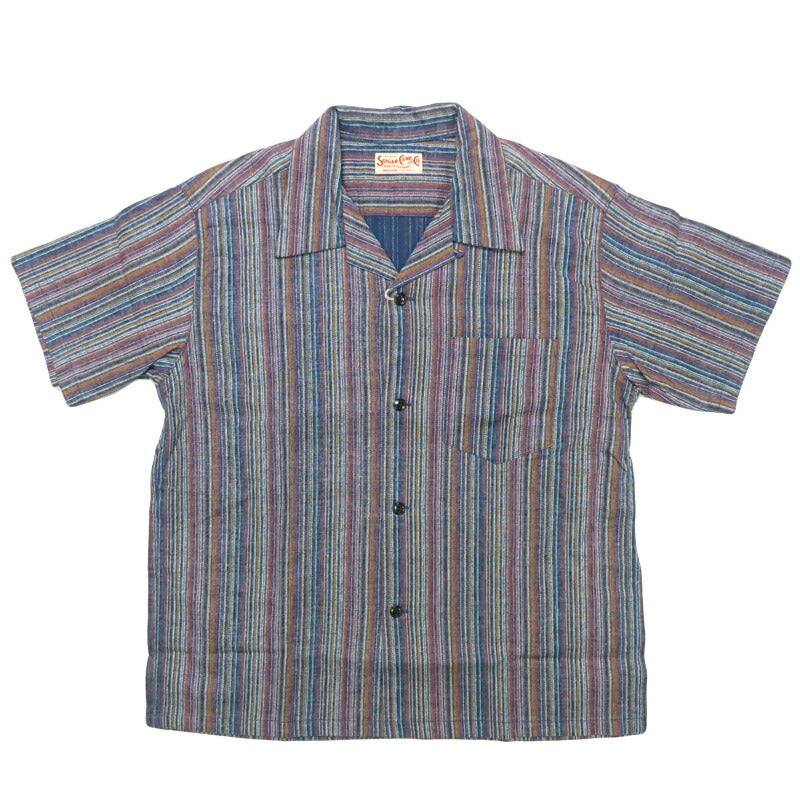 シュガーケーン SUGAR CANE  半袖 マルチストライプ オープンカラーシャツ MULTI STRIPE OPEN SHIRT SC39520
