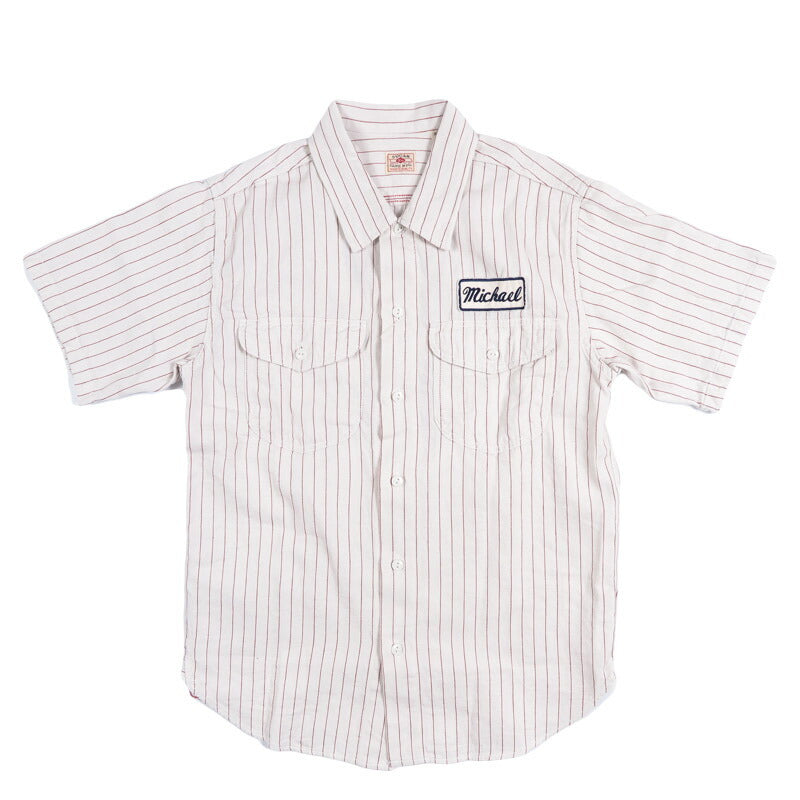 シュガーケーン SUGAR CANE コークストライプ 半袖 ワーク シャツ チェーンステッチ刺繍 COKE STRIPE WORK SHIRT with CHAIN EMBROIDERED SC39732【2026年春夏新作】