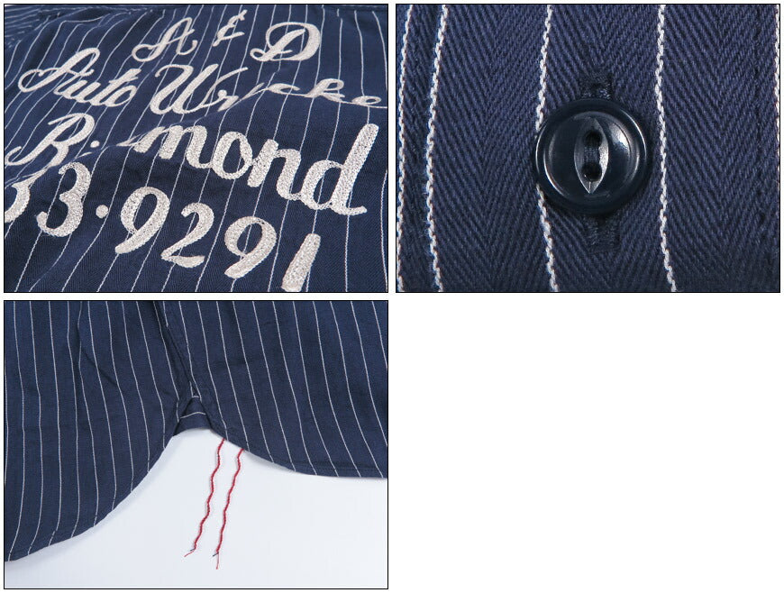 シュガーケーン SUGAR CANE コークストライプ 半袖 ワーク シャツ チェーンステッチ刺繍 COKE STRIPE WORK SHIRT with CHAIN EMBROIDERED SC39732【2026年春夏新作】