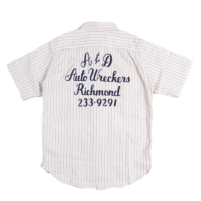 シュガーケーン SUGAR CANE コークストライプ 半袖 ワーク シャツ チェーンステッチ刺繍 COKE STRIPE WORK SHIRT with CHAIN EMBROIDERED SC39732【2026年春夏新作】