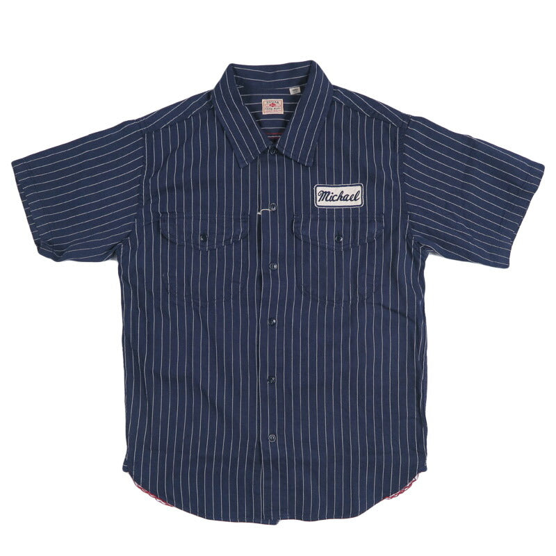 シュガーケーン SUGAR CANE コークストライプ 半袖 ワーク シャツ チェーンステッチ刺繍 COKE STRIPE WORK SHIRT with CHAIN EMBROIDERED SC39732【2026年春夏新作】