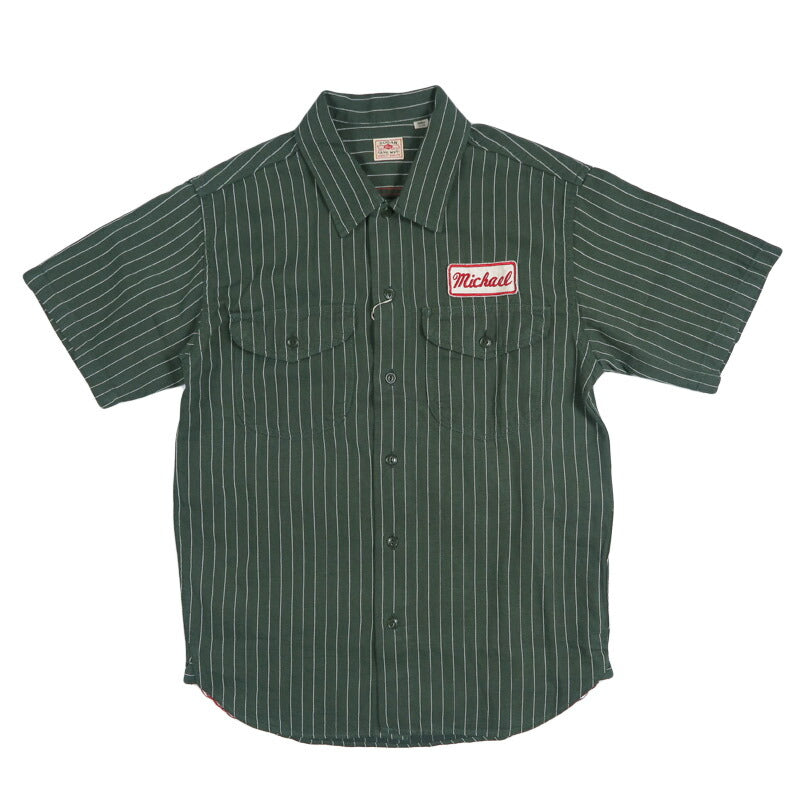 シュガーケーン SUGAR CANE コークストライプ 半袖 ワーク シャツ チェーンステッチ刺繍 COKE STRIPE WORK SHIRT with CHAIN EMBROIDERED SC39732【2026年春夏新作】