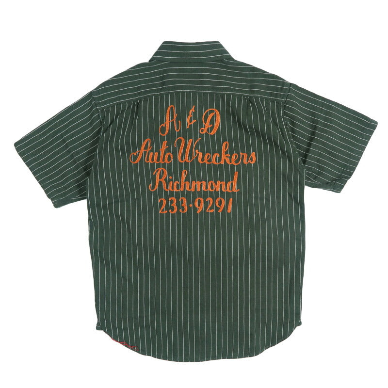 シュガーケーン SUGAR CANE コークストライプ 半袖 ワーク シャツ チェーンステッチ刺繍 COKE STRIPE WORK SHIRT with CHAIN EMBROIDERED SC39732【2026年春夏新作】