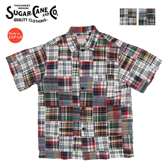 シュガーケーン SUGAR CANE 半袖 マドラスチェックパッチワークオープンシャツ MADRAS CHECK PATCHWORK OPEN SHIRT SC39739【2026年春夏新作】