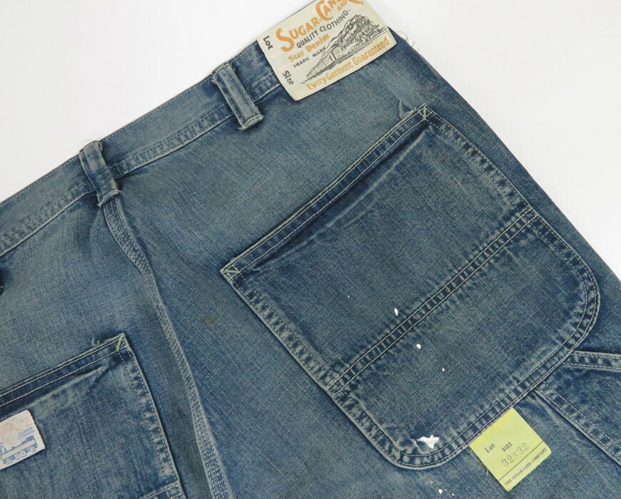 SUGAR CANE シュガーケーン 11oz. ブルーデニム ワークパンツ ユーズド加工 AGED MODEL SC42549