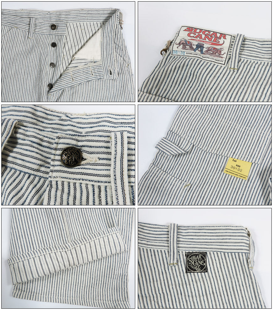 SUGAR CANE シュガーケーン インディゴストライプワークパンツ FICTION ROMANCE 8oz. INDIGO STRIPE WORK PANTS  SC42649