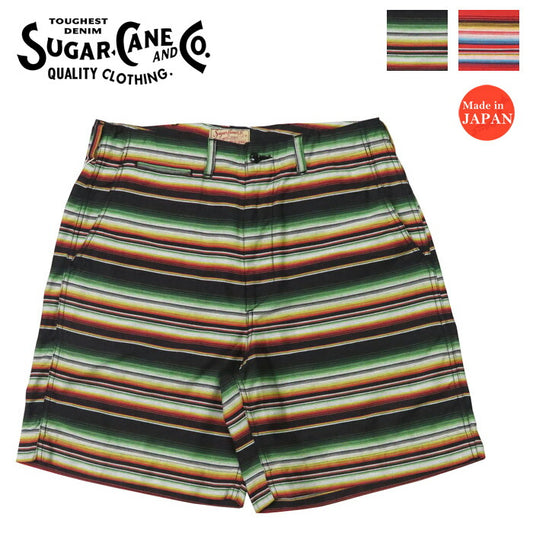 SUGAR CANE シュガーケーン กางเกงขาสั้นลายสลับ Sarape Work SC52536