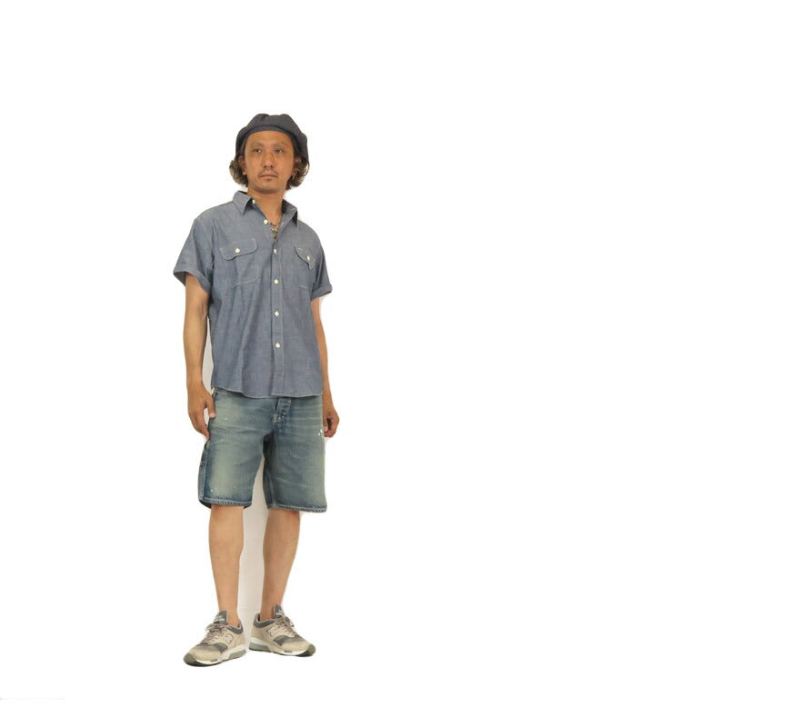 SUGAR CANE シュガーケーン 11oz. ブルーデニム ワークショーツ ユーズド加工 AGED MODEL ショートパンツ ハーフパンツ SC52568
