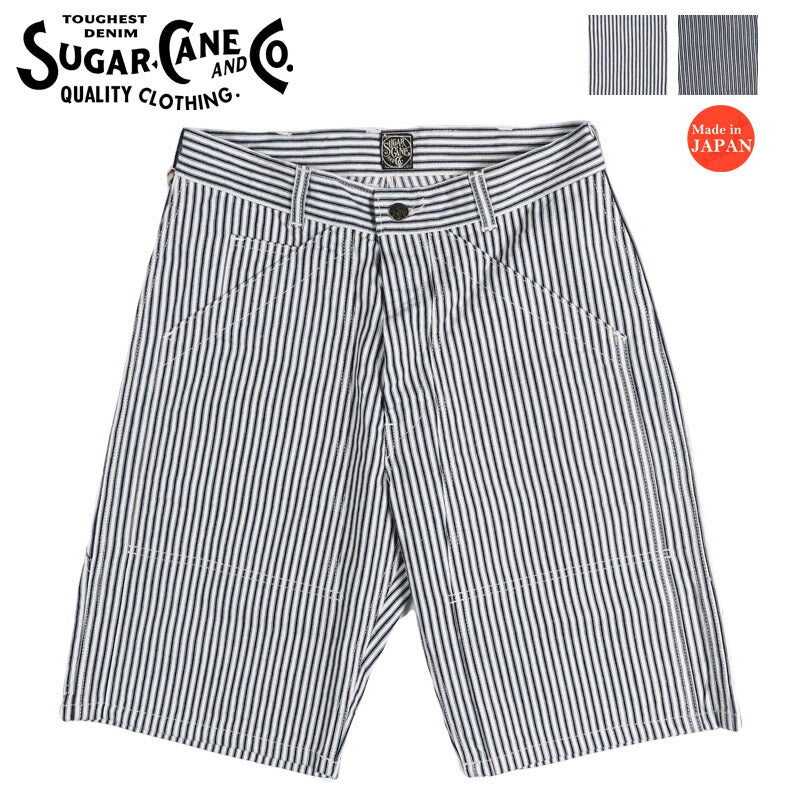 SUGAR CANE シュガーケーン FICTION ROMANCE 6oz.インディゴストライプダブルニーショーツ ショートパンツ ハーフパンツ SC52640 【2026年春夏新作】