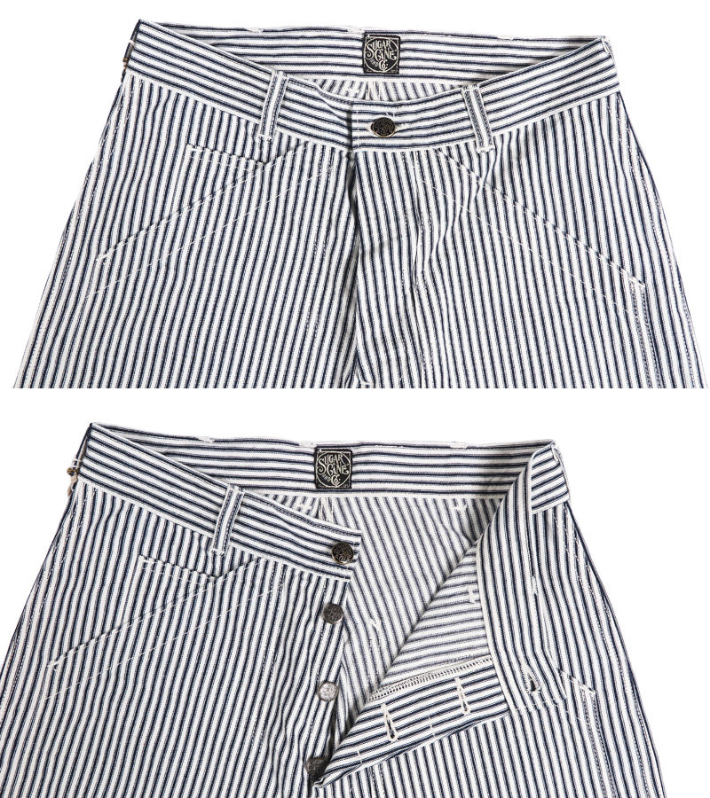 SUGAR CANE シュガーケーン FICTION ROMANCE 6oz.インディゴストライプダブルニーショーツ ショートパンツ ハーフパンツ SC52640 【2026年春夏新作】