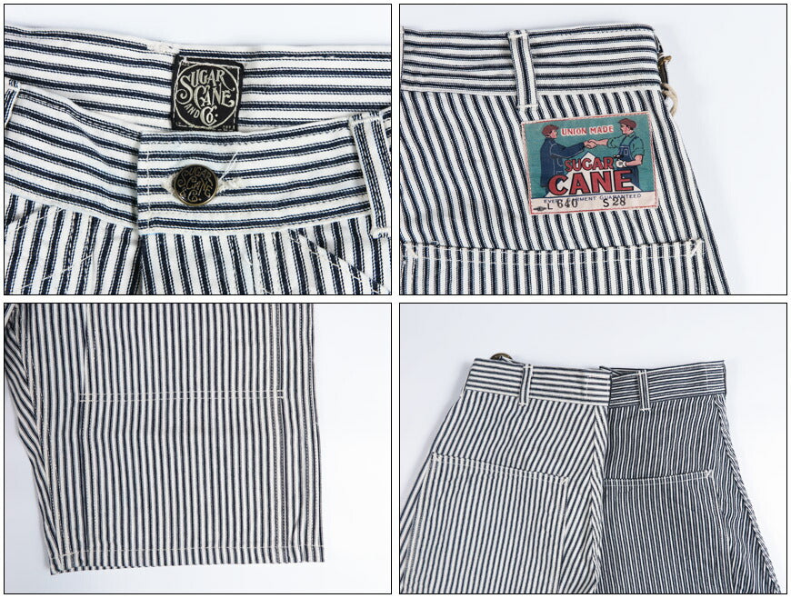 SUGAR CANE シュガーケーン FICTION ROMANCE 6oz.インディゴストライプダブルニーショーツ ショートパンツ ハーフパンツ SC52640 【2026年春夏新作】