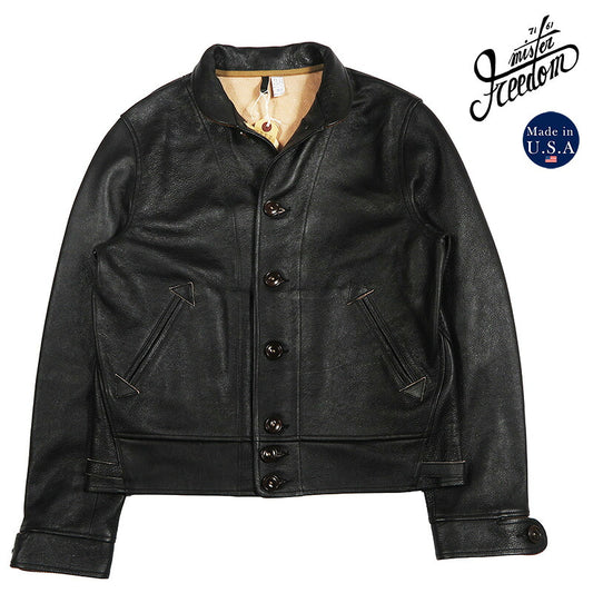 SUGAR CANE SUGAR CANE Mister Freedom áo khoác Cossack da kiểu thập niên 1930 MFSC 1930’s CAMPUS BUTTON JACKET, da bò, Mister Freedom SC80678 【2026年秋 đông mẫu mới】
