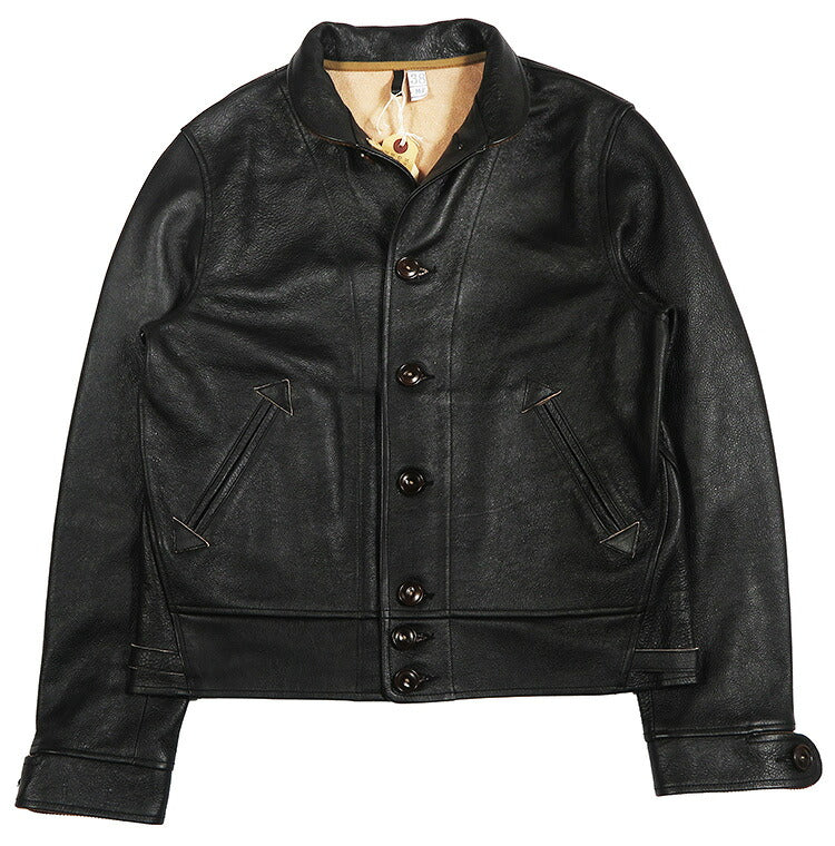 SUGAR CANE SUGAR CANE Mister Freedom MFSC 1930年代 皮革哥萨克夹克 CAMPUS BUTTON JACKET 牛皮 Mister Freedom SC80678 【2026年秋冬新品】