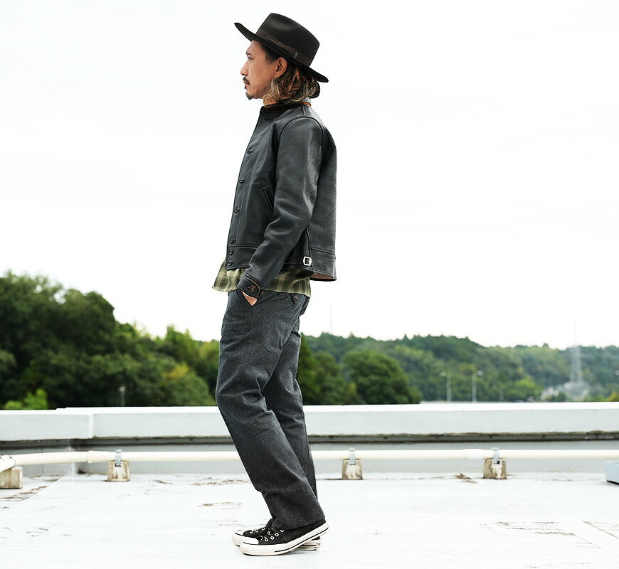 SUGAR CANE SUGAR CANE Mister Freedom MFSC 1930年代 皮革哥萨克夹克 CAMPUS BUTTON JACKET 牛皮 Mister Freedom SC80678 【2026年秋冬新品】