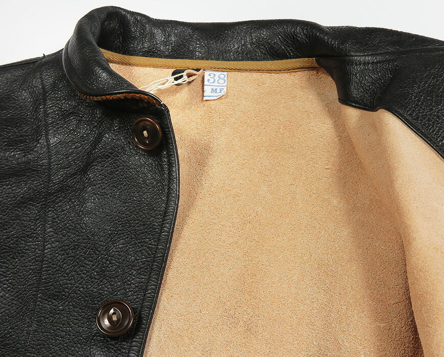 SUGAR CANE SUGAR CANE Mister Freedom MFSC 1930年代 皮革哥萨克夹克 CAMPUS BUTTON JACKET 牛皮 Mister Freedom SC80678 【2026年秋冬新品】