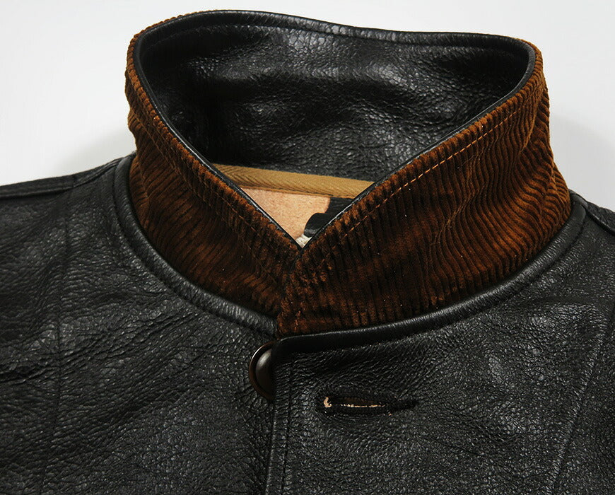 SUGAR CANE SUGAR CANE Mister Freedom MFSC 1930年代 皮革哥萨克夹克 CAMPUS BUTTON JACKET 牛皮 Mister Freedom SC80678 【2026年秋冬新品】