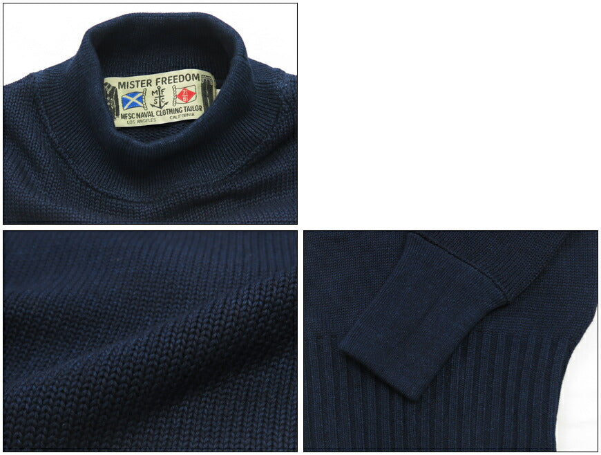 シュガーケーン SUGAR CANE มิสเตอร์ฟรีดอม เสื้อสเวตเตอร์ผ้าฝ้ายอินดิโก้ BRIDGE SUBMARINER SC90263