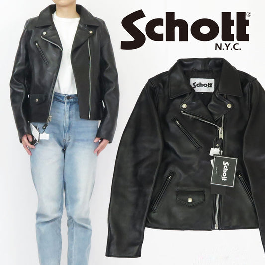 ショット Schott ラムレザー ダブル ライダース ジャケット レディース 羊革 3221005