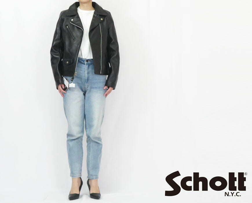 Schott Schott Lammleder Doppel-Lederjacke Damen Schafsleder 3221005