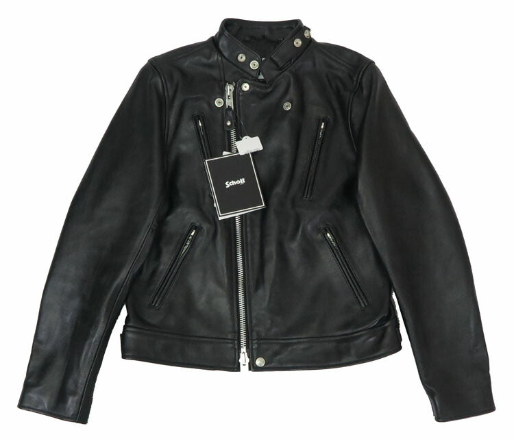 ショット Schott Áo khoác da cừu lambskin kiểu double breast dành cho nữ 3221006