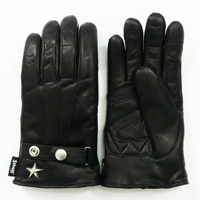 Schott Schott Gants d'hiver courts en cuir compatibles smartphone sch4970045