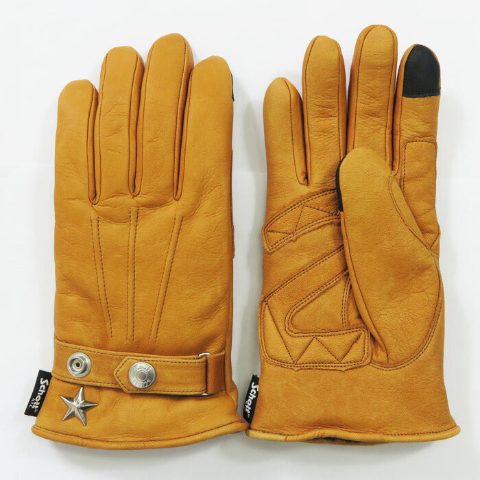 Schott Schott Gants d'hiver courts en cuir compatibles smartphone sch4970045