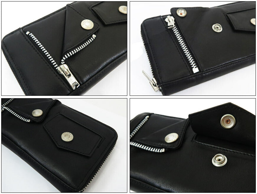 ショット Schott กระเป๋าสตางค์หนังแบบซิปยาว LEATHER RIDERS ZIP WALLET หนังวัว SCH4970056