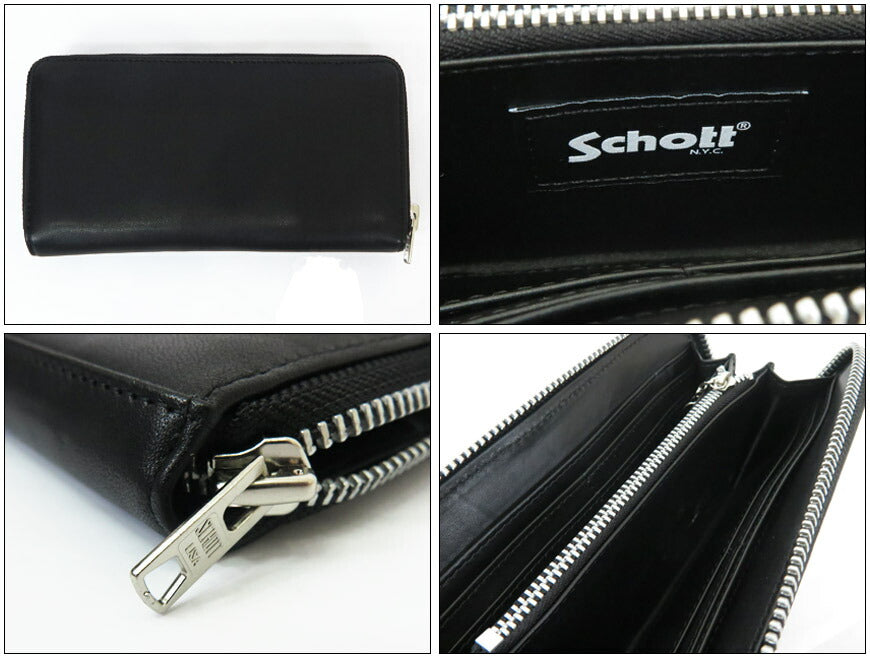 ショット Schott กระเป๋าสตางค์หนังแบบซิปยาว LEATHER RIDERS ZIP WALLET หนังวัว SCH4970056