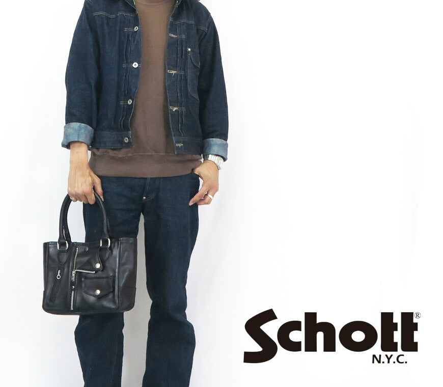 ショット Schott MINI RIDERS TOTE BAG กระเป๋าถือมินิสำหรับนักขี่หนังวัว SCH4976010