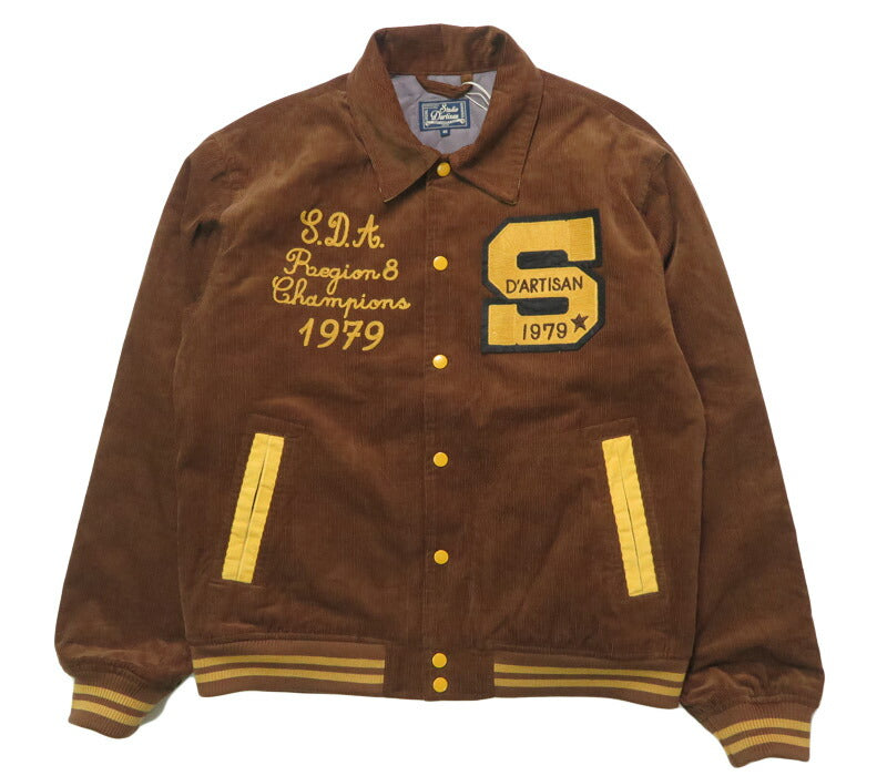 ダルチザン ステュディオ・ダ・ルチザン STUDIO D'ARTISAN Steppstickerei Cord-Stadionjacke 4626