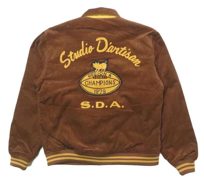 ダルチザン ステュディオ・ダ・ルチザン STUDIO D'ARTISAN Steppstickerei Cord-Stadionjacke 4626