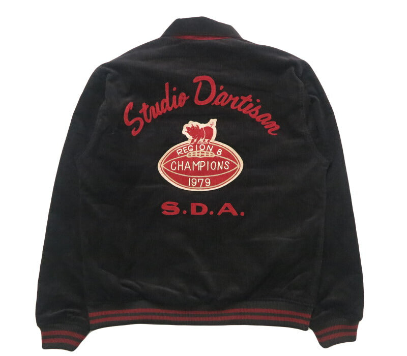 ダルチザン ステュディオ・ダ・ルチザン STUDIO D'ARTISAN Steppstickerei Cord-Stadionjacke 4626