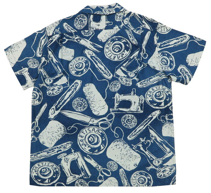 ดาร์ทิซาน สตูดิโอ ดาร์ทิซาน STUDIO D'ARTISAN เสื้อเชิ้ตฮาวายผ้าฝ้ายย้อมอินดิโก้ SD5722