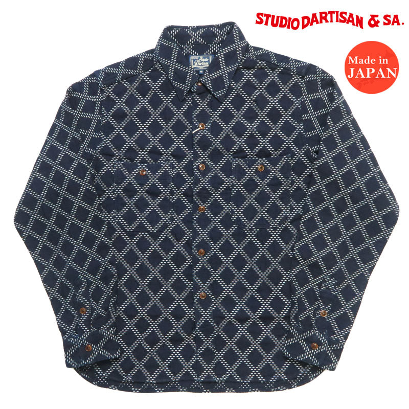ダルチザン ステュディオ・ダ・ルチザン STUDIO D'ARTISAN 長袖  インディゴ刺し子シャツ SD5728 【2025年秋冬新作】