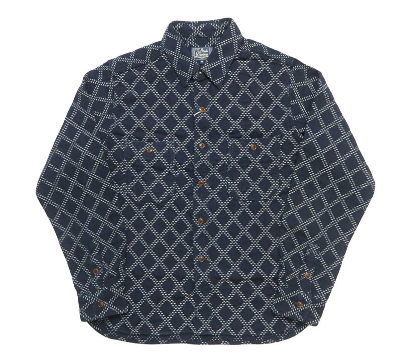 ダルチザン ステュディオ・ダ・ルチザン STUDIO D'ARTISAN เสื้อเชิ้ตแขนยาวผ้าปักอินดิโก้ SD5728