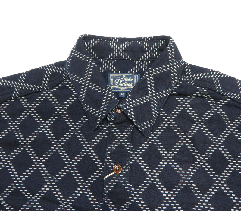ダルチザン ステュディオ・ダ・ルチザン STUDIO D'ARTISAN เสื้อเชิ้ตแขนยาวผ้าปักอินดิโก้ SD5728