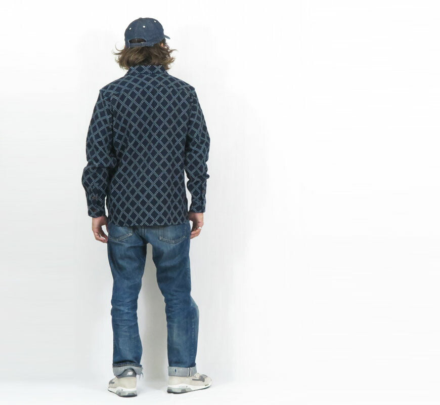 ダルチザン ステュディオ・ダ・ルチザン STUDIO D'ARTISAN เสื้อเชิ้ตแขนยาวผ้าปักอินดิโก้ SD5728