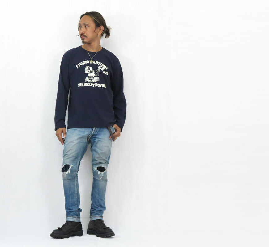 ダルチザン ステュディオ・ダ・ルチザン STUDIO D'ARTISAN 長袖 プリント Tシャツ "THE SECLET POSION" 8195B