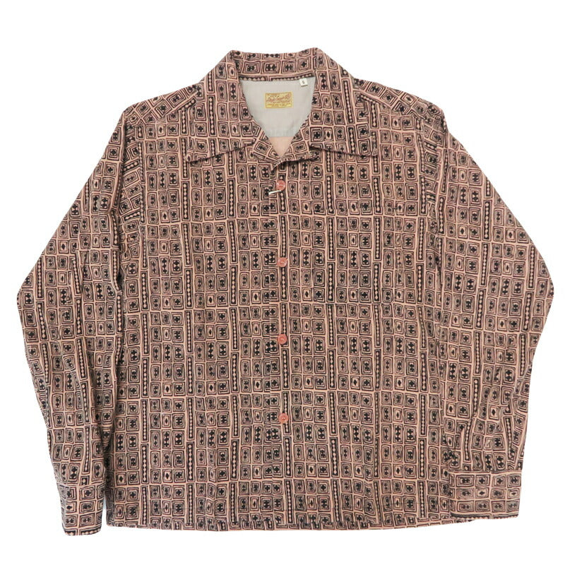 Style Eyes スタイルアイズ Kemeja Olahraga Korduroi Lengan Panjang Motif Berlian Gaya Pertengahan 1950-an Kemeja Olahraga Korduroi “DIAMOND” SE29571