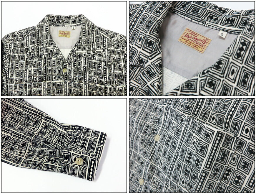 Style Eyes スタイルアイズ Kemeja Olahraga Korduroi Lengan Panjang Motif Berlian Gaya Pertengahan 1950-an Kemeja Olahraga Korduroi “DIAMOND” SE29571