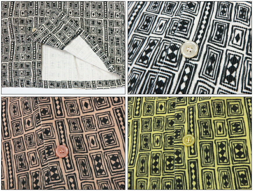 Style Eyes スタイルアイズ Kemeja Olahraga Korduroi Lengan Panjang Motif Berlian Gaya Pertengahan 1950-an Kemeja Olahraga Korduroi “DIAMOND” SE29571
