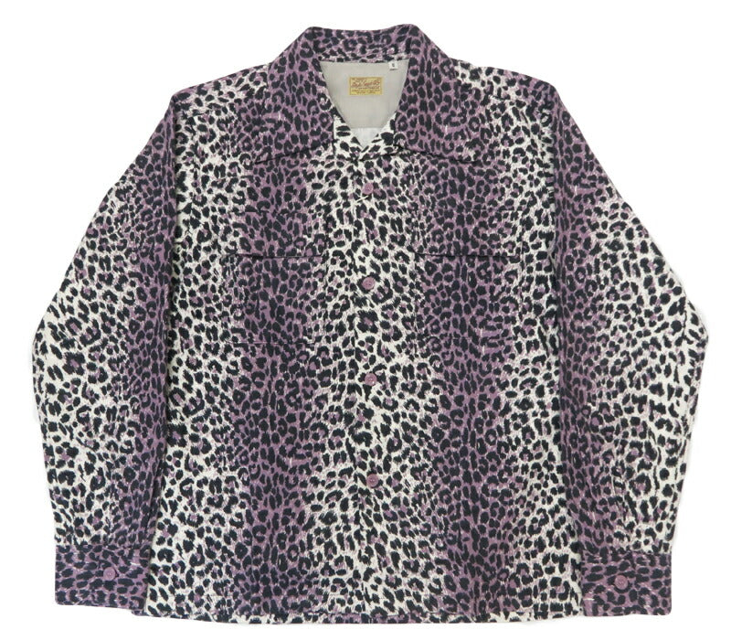 Style Eyes スタイルアイズ เสื้อเชิ้ตผ้าฟลานเนลแขนยาวลายเสือดาว เสื้อเชิ้ตกีฬาสไตล์กลางทศวรรษ 1950 “LEOPARD” SE29575