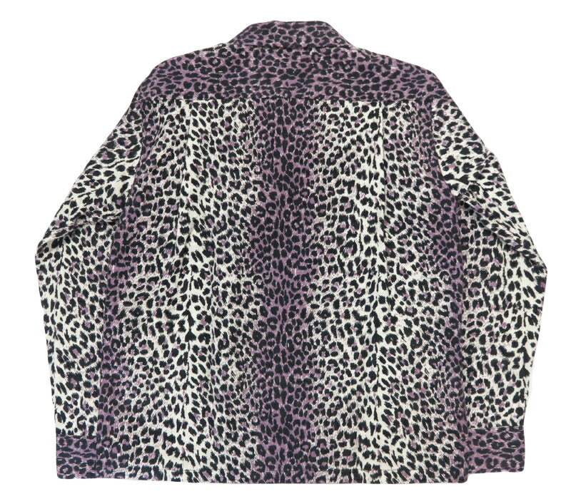 Style Eyes スタイルアイズ เสื้อเชิ้ตผ้าฟลานเนลแขนยาวลายเสือดาว เสื้อเชิ้ตกีฬาสไตล์กลางทศวรรษ 1950 “LEOPARD” SE29575