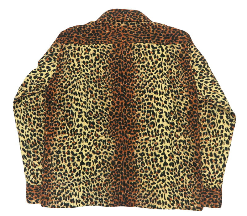 Style Eyes スタイルアイズ เสื้อเชิ้ตผ้าฟลานเนลแขนยาวลายเสือดาว เสื้อเชิ้ตกีฬาสไตล์กลางทศวรรษ 1950 “LEOPARD” SE29575